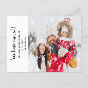 Family photo new home address announcement postcard