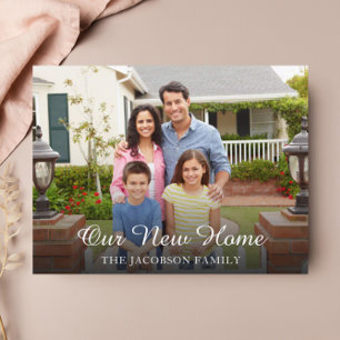 Family Photo Our New Home Moving Announcement Postcard