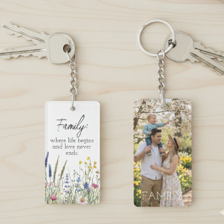 Family Photo & Quote Keychain - Cherished Keepsake