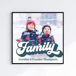 Family Photo Retro Typography Personalised