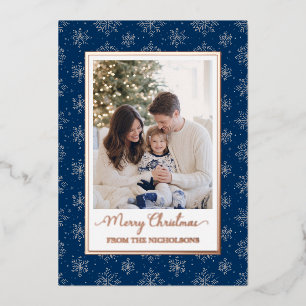 Family Photo Rose Gold Foil Christmas