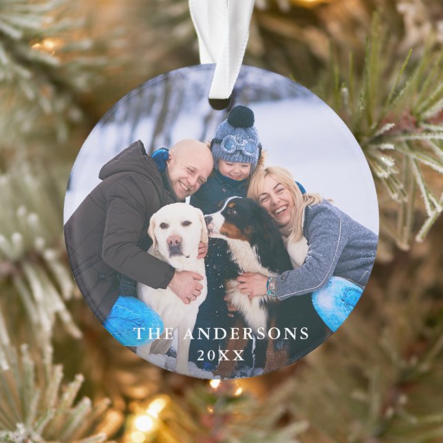 Family Photo Round Ornament (Tree)