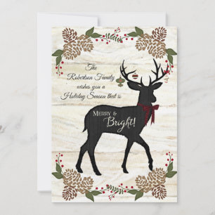 Family Photo Rustic White Wood Farmhouse Christmas Holiday Card