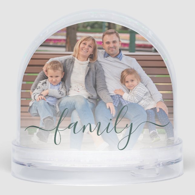 Family Photo Script 2025 Christmas Keepsake Custom Snowglobe (Back)