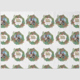 Family Photo Script Holiday Merry Christmas Card Tissue Paper