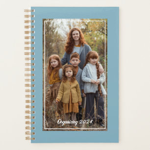 Family Photo Soft Blue Personalised 2024 Planner