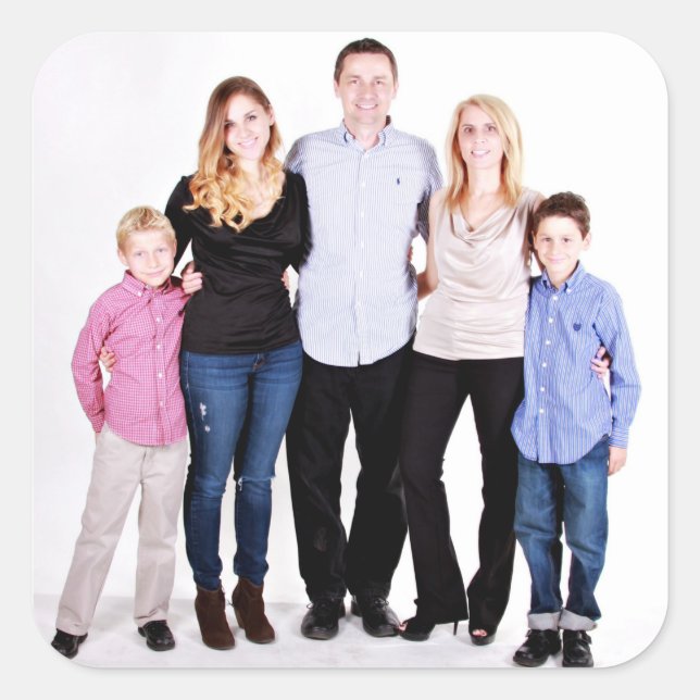 Family Photo  Square Sticker (Front)