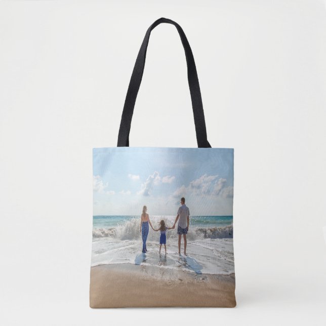 Family photo summer beach vacation tote bag (Front)