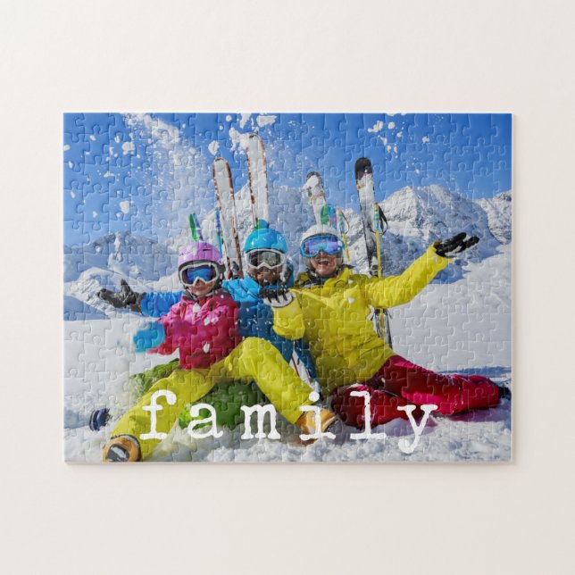 Family Photo Typewriter Custom Colour Jigsaw Puzzle (Horizontal)