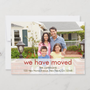 Family Photo We Have Moved Name and New Address Announcement