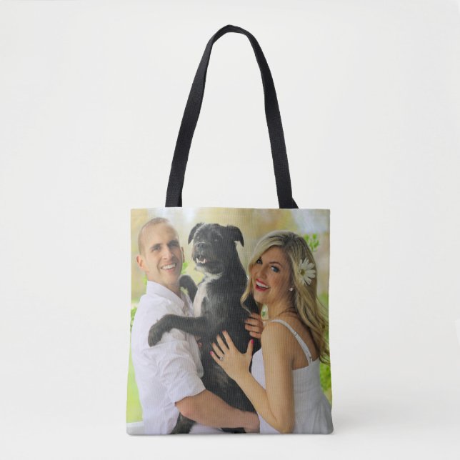Family Photo With Dog Template Tote Bag (Front)