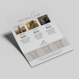 Family Photographer Photography Session Price List Flyer