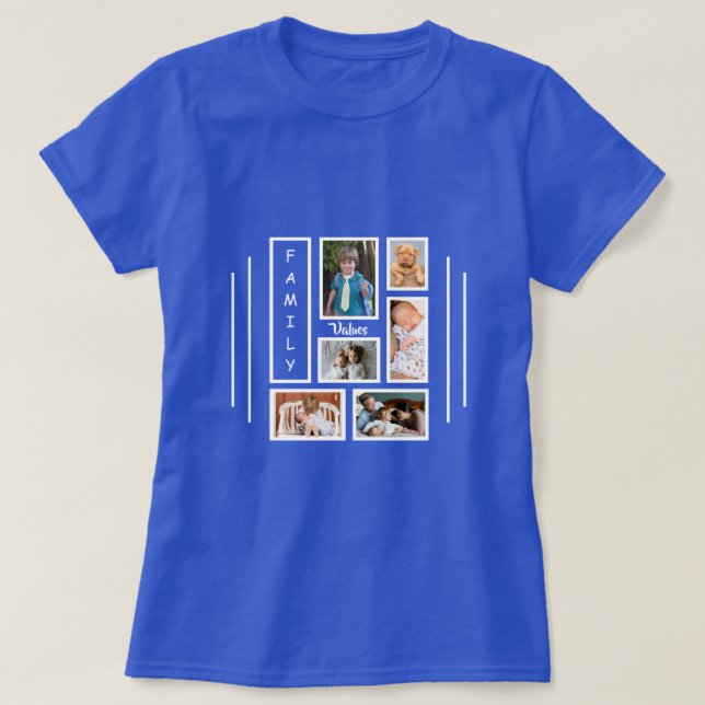 Family Photography Collage Overlay Personalised T-Shirt (Design Front)