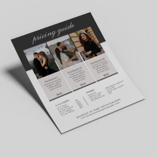 Family Photography Pricing Guide Sell Sheet