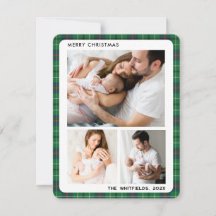 Family Photos Christmas Holidays Tartan Card