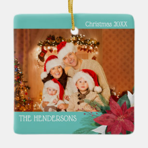 Family Photos Christmas Ornament Poinsettia