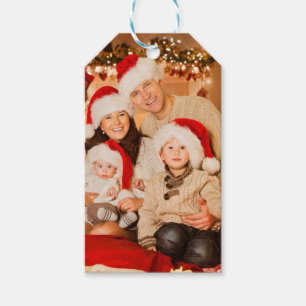 Family Photos Christmas Party Poinsettia Gift Tag