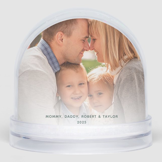 Family Photos Script Christmas Holidays Custom Snowglobe (Front)