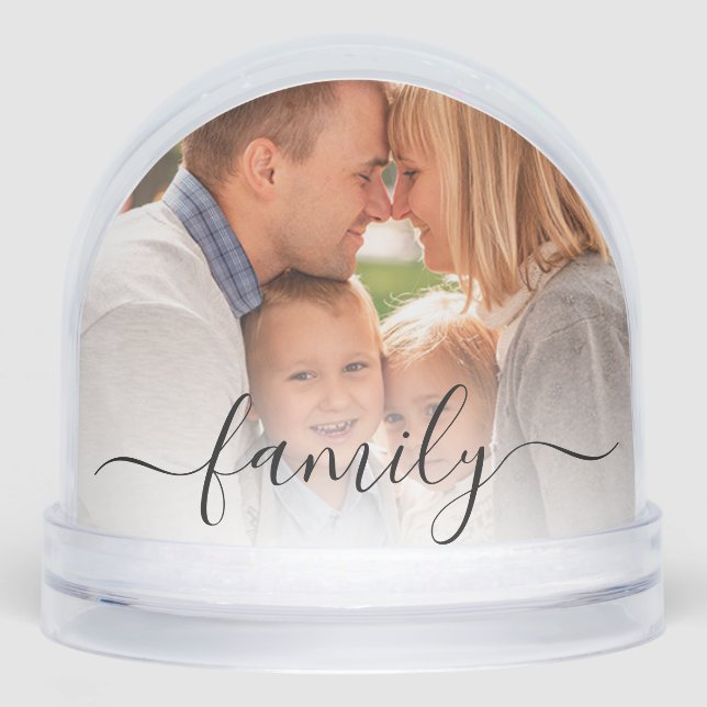 Family Photos Script Christmas Keepsake Custom Snowglobe (Front)