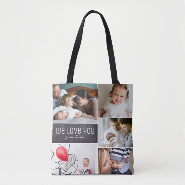 Family Photos We Love you Grandma Tote Bag (Front)