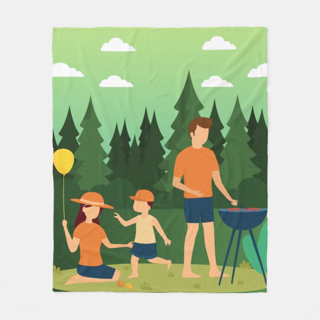 FAMILY PICNIC FLEECE BLANKET (Front)