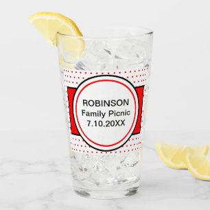 Family Picnic Red Polka Dots Glass