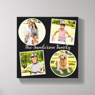 Family Picture Collage 4 Photos Custom Gallery Canvas Print