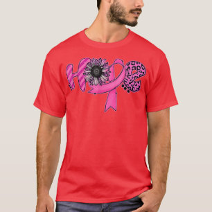 Family Pink Ribbon Leopard Sunflower Breast Cancer T-Shirt