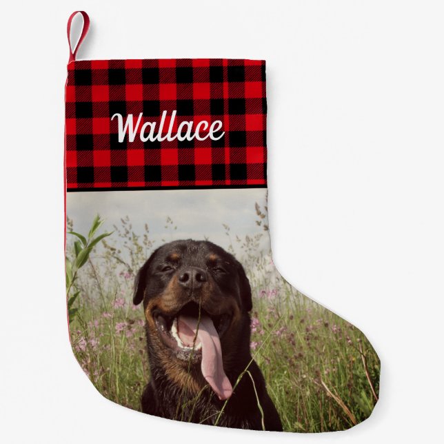 Family Portrait Custom Pet Photo Small Christmas Stocking (Front)