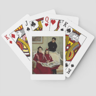 Family Portrait of a Boy and his Two Sisters, 1900 Playing Cards