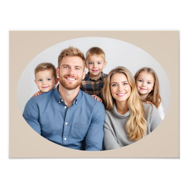 Family Portrait Photo Enlargement Template Oval (Front)