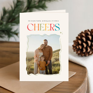 Family Portrait Photo Retro Christmas Folded Holiday Card