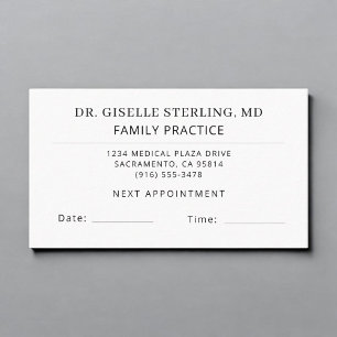 Family Practice Doctor Office Appointment Card
