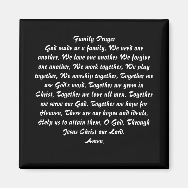 Family Prayer Magnet (Front)
