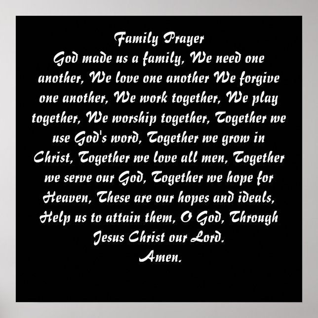Family Prayer Poster (Front)