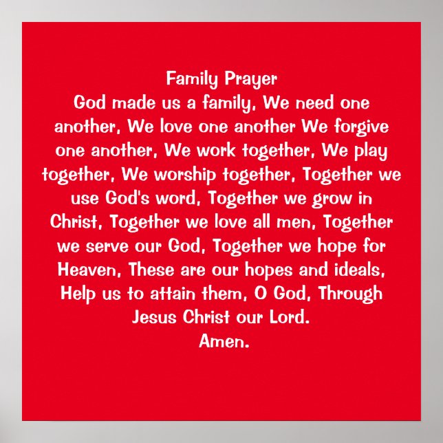 Family Prayer Poster (Front)