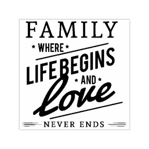 Family Pride Black and White Vintage Typography Self-inking Stamp