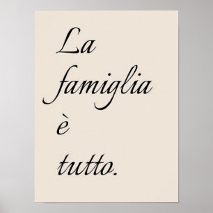 Family Print Italian Print La famiglia e tutto Pri