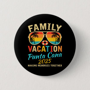 Family Punta Cana Vacation 2025 Summer Vacation Ma 6 Cm Round Badge