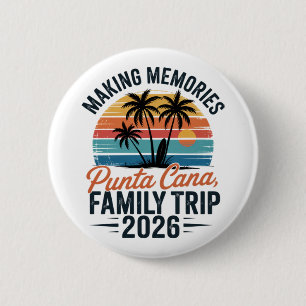 Family Punta Cana Vacation 2026 Summer Vacation 6 Cm Round Badge