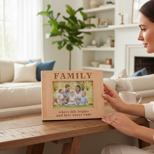 Family Quote Modern Typography Photo Gift Etched Frames (Creator Uploaded)