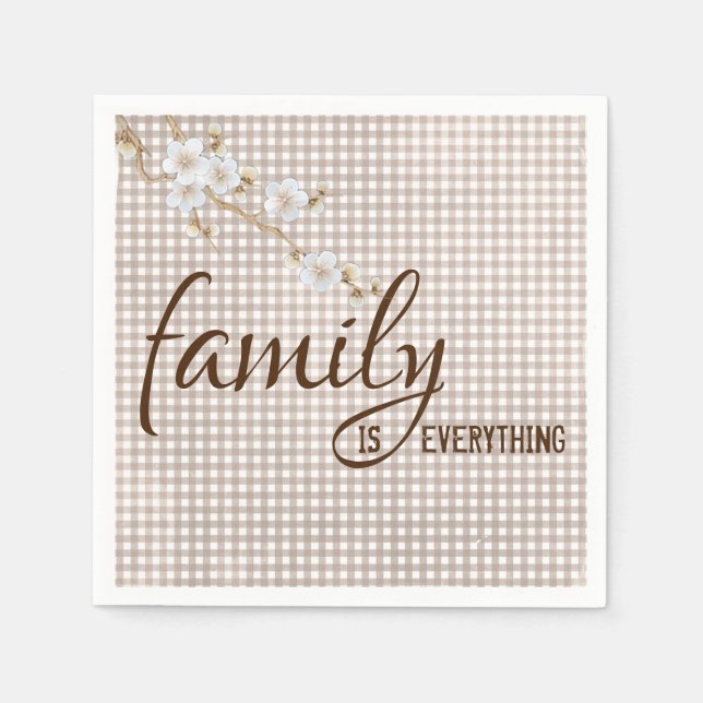 Family Quote on Gingham Napkin (Front)