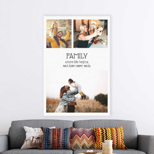 Family Quote Photo Collage Modern Personalised Canvas Print