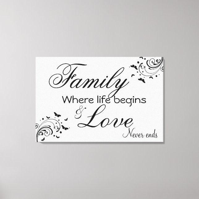 Family Quote/Wrapped Canvas Print (Front)