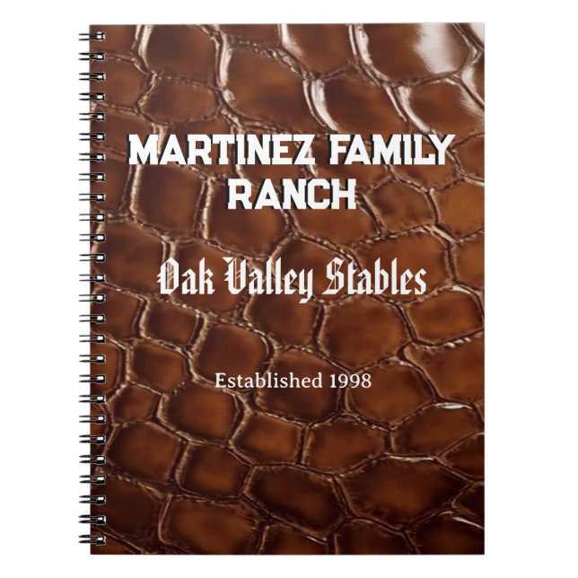Family Ranch Faux Crocodile Leather Notebook (Front)