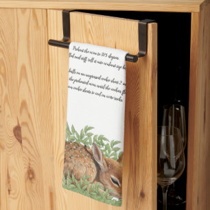Family Recipe Baby Dear Faun in Greenery Tea Towel