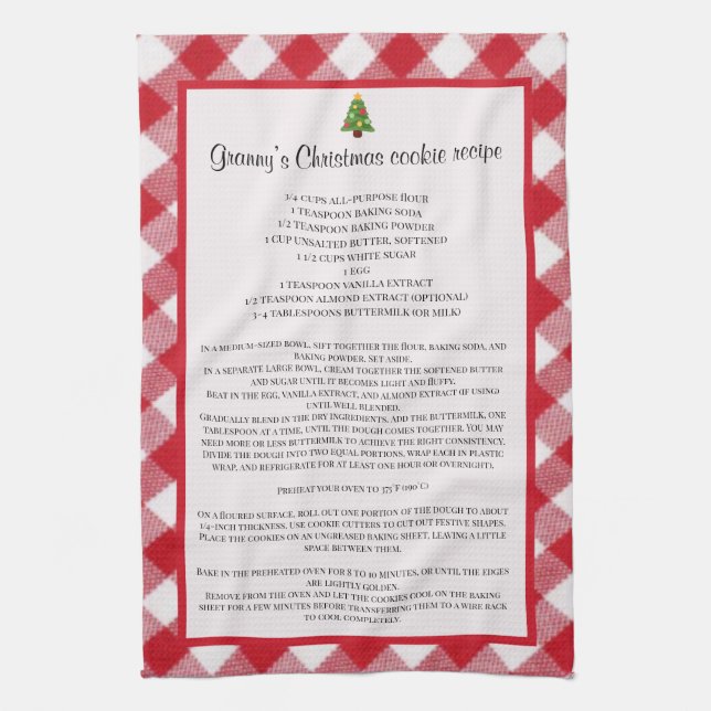 Family recipe Christmas Tea Towel (Vertical)