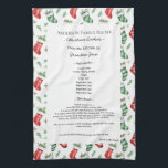 Family Recipe Heirloom Text Christmas Stocking Tea Towel<br><div class="desc">Keepsake family recipe tea towel. Share uncle Jim's chilli recipe or great aunt Aggie's all time favourite thanksgiving casserole dish. Elegant and simple template design can easily be adjusted to share your family recipes as mother's day, birthday, or Christmas gifts. Custom family name with initials. Colours can be changed. Great...</div>