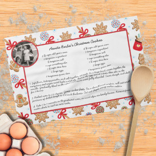 Family Recipe Holiday Baking Christmas Cookies Tea Towel