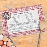 Family Recipe Holiday Red White Scandinavian Photo Tea Towel<br><div class="desc">Customise this Family Recipe Holiday Red White Scandinavian Photo kitchen towel holiday gift idea to celebrate friends, family, or one of your favourite people. This personalised gift makes a thoughtful custom Christmas gift. Family and friends will love this Family Recipe Holiday Red White Scandinavian Photo kitchen towel personalised Christmas holiday...</div>